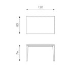 Tavolo Allungabile 120/170x80x76 cm in Metallo con Top Ceramica su Vetro Marmo Bianco