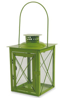 Lanterna da Giardino in Metallo e Vetro 15x15x21 cm Soriani Verde