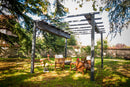 Pergola da Giardino 4x3x2,3 m in Alluminio Grigio Antracite con Telo di Copertura 140g/mq Ecrù