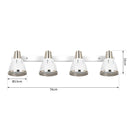 Plafoniera con 4 Faretti LED da Soffitto Orientabili in Metallo Cromato Bianco Ø13x16x72 cm 