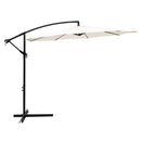Ombrellone Lampara da Giardino Palo Laterale Ø300x245 cm in Acciaio e Poliestere Écru Kios      