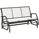 Panchina Dondolo da Giardino 151x75x85 cm in Metallo e Texteline Beige