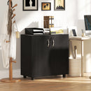 Armadietto da Ufficio Multiuso 2 Ante 80x40x80 cm con Serratura Rivestimento in Melamina Nero  