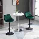 Set 2 Sgabelli da Bar 51,5x48x83-104 cm in Tessuto Effetto Velluto Verde