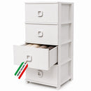 Cassettiera 37x37,5x80 cm Pratika Kool Multiuso con 4 Cassetti in Plastica Bianco      