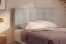 Letto 1 Piazza e Mezza con Rete Rivestita Similpelle Tortora Tessis Testata Square Varie Misure