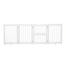 Cancelletto di Sicurezza Pieghevole per Animali Domestici 215x38x75 cm in Legno Bianco