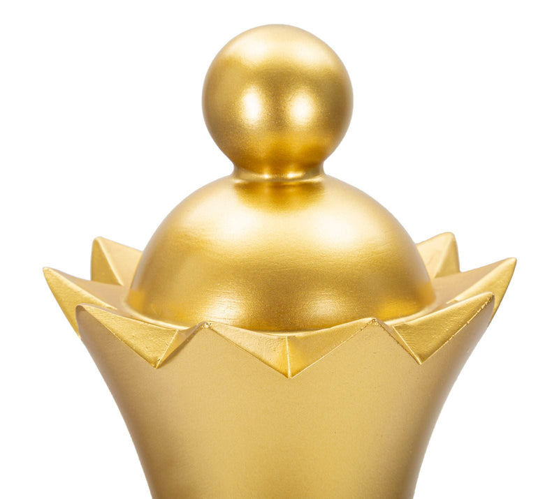 Regina da Scacchi 15x50x15 cm in Poliresina Oro/Nero