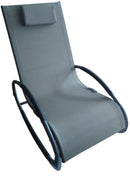 Sedia a Dondolo da Giardino 113x62x58 cm in Metallo e Textilene Grigio