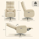 Poltrona Relax Elettrica Reclinabile a 160° 69,5x84x107,5 cm Girevole con Poggiapiedi e Presa USB in Pelle PU Beige      
