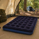 Materasso Matrimoniale Gonfiabile 191x137x22 cm Floccato Ergonomico da Campeggio in PVC Blu      