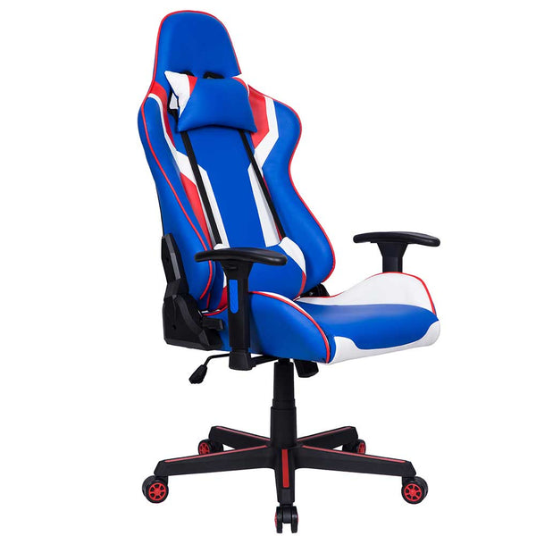 sconto Sedia Poltrona Gaming Scrivania Ufficio Casa Reclinabile Girevole Direzionale Blu