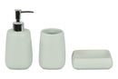 Set 3 Accessori da Bagno in Ceramica Verde Chiaro