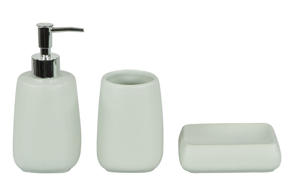 Set 3 Accessori da Bagno in Ceramica Verde Chiaro sconto