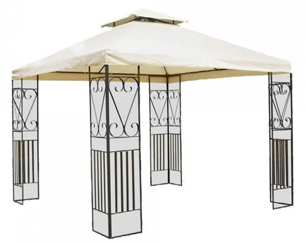 sconto Gazebo da Giardino in Acciaio 3x3m Bauer Ecrù