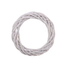 Set 9 Coroncine Bianche di Rattan Larghezza 20 cm