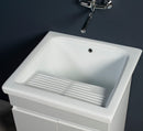 Mobile Lavatoio in Ceramica 2 Ante e Strofinatoio Integrato 60x60x86A cm Olmo Bianco