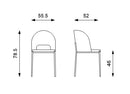 Set 2 Sedie 52x55,5xH78,5 cm in Tessuto Greta Grigio