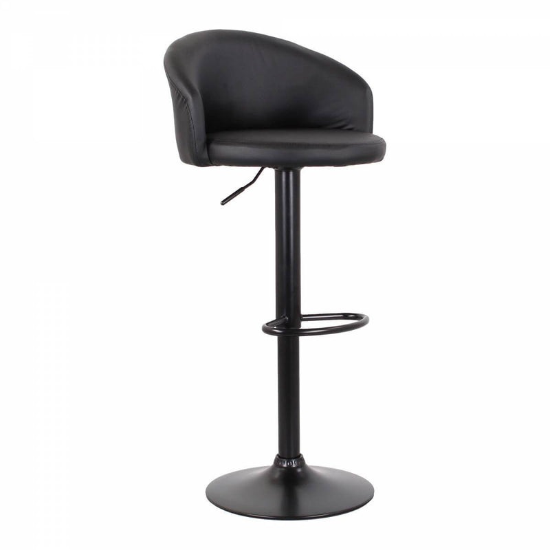 Set 2 Sgabelli 51x44x60/80 cm in Similpelle Base Nera Nero