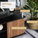 Mobile Porta TV Fino a 55" 120x40x52,2 cm con Ante e Ripiani Marrone