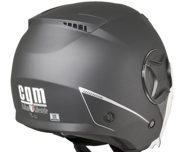Casco Jet per Scooter Visiera Lunga CGM Illinois 129A Antracite Opaco Varie Misure