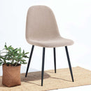 Set 4 Sedie da salotto Imbottite in Tessuto Bella Kakhi