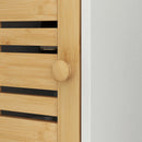 Mobile da Bagno 21x17x78 cm con Porta Rotolo di Carta Igienica e Armadietto in Bambù e MDF Bianco      