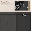 Armadio da Cucina 60x30x104 cm con 5 Ripiani Centrali e 2 Ripiani Laterali a 6 Livelli in MDF Nero      