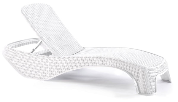 prezzo Lettino Prendisole da Giardino 197x74x36 cm in Resina Keter Atlantic Bianco