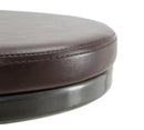 Sgabello Imbottito Round Ø38x60-82 cm in Ferro e Spugna e PU Marrone e Grigio
