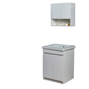 Mobile Lavatoio in Ceramica 2 Ante e Strofinatoio Integrato 60x60x86A cm Olmo Bianco  