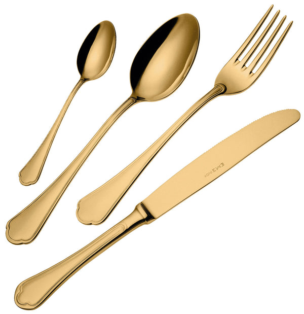 sconto Servizio Set di Posate 24 Pezzi in Acciaio 18/10 PVD Eme Domus Gold