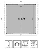 Chiosco da Giardino 310x300 cm in Legno Miami