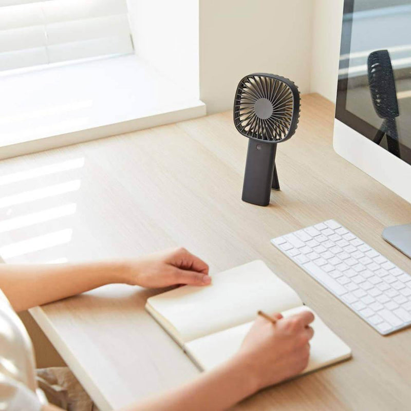 Mini Ventilatore Portatile USB da Scrivania 10,5x20,5x3,9 cm in Plastica Blu