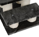 Scala per Gatti Struttura in Legno e Sisal Grigio Scuro 45x35x34 cm 