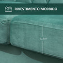 Divano 2 Posti 148x72x76 cm in Tessuto  Verde