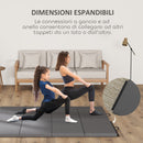 Tappetino da Ginnastica Pieghevole Materassino Fitness Antiscivolo 180x80x5H cm in Schiuma EPE Grigio      