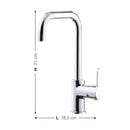 Rubinetto Cucina Miscelatore Monocomando Lavello Canna Tonda in Ottone Lento Cromato