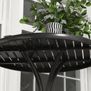 Tavolo da Giardino Rotondo Ø66x71,5 cm con Piano a Doghe in Acciaio Nero