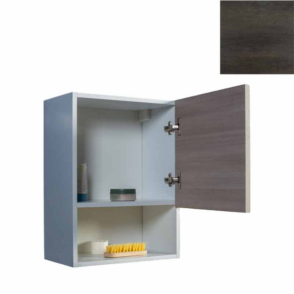 Pensile Bagno Lavanderia con 1 Anta e Vano a Giorno 43x27x58 cm in Nobilitato Olmo Scuro