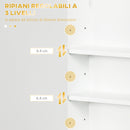 Pensile Mobile Bagno Sospeso con Anta Decorata 40x15x60 cm in MDF Bianco 