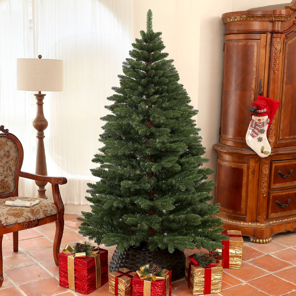 Albero di Natale artificiale incernierato con supporto 120 cm | Leroy