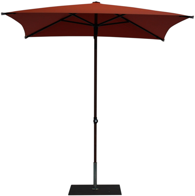 Ombrellone da Giardino 2x2 m Palo Ø38 mm in Alluminio Effetto Legno Tessuto Olefin Trend Wood Terracotta