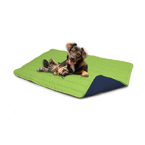 online Tappetino imbottito per Cani Gatti Doubleface verde mela/blu scuro
