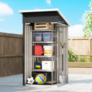 Casetta da Giardino 107,5x91x185 cm con Prese d'Aria e Porta Bloccabile in Acciaio Grigio Scuro      