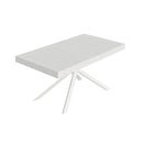 Tavolo Allungabile 160-244x80x74 cm Niket Bianco Frassino Gambe Bianche