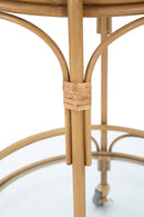 Carrello Panama Round Ø51x74 cm in Ferro e Vetro e Plastica Marrone      