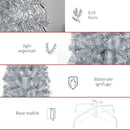 Albero di Natale Artificiale 210 cm 818 Rami Argento