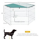Recinto Recinzione per Animali Domestici 6pz 59x60 cm con Copertura 
