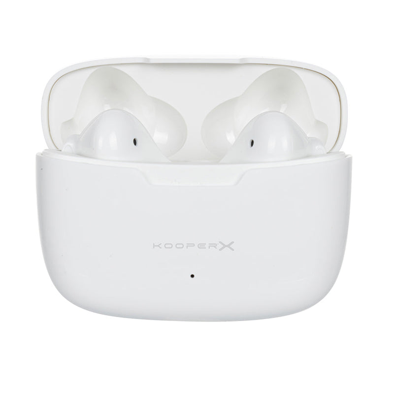 Cuffie Auricolari Wireless con Custodia per Ricarica Kooper  Bianco